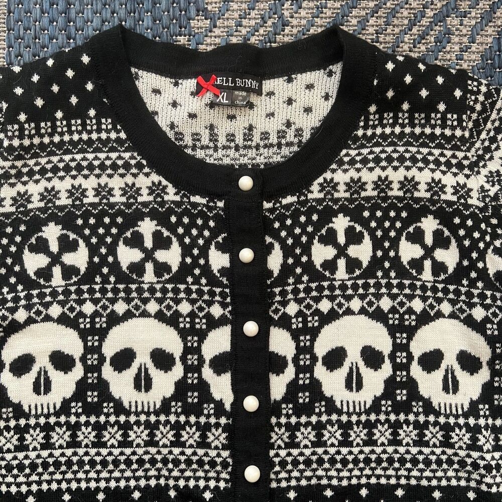 Hell Bunny goth punk emo grunge alt skull halloween holiday cardigan witchy M - Picture 2 of 10